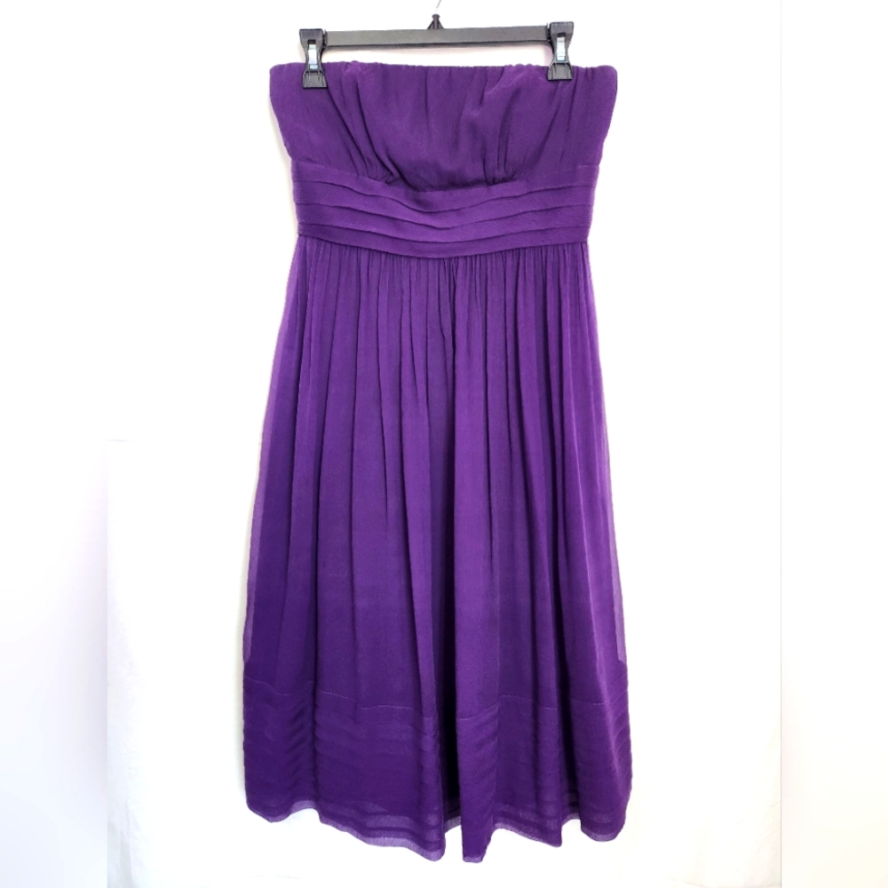 J. Crew Silk Strapless Midi Dress, Size 6, Excellent Preowned Condition